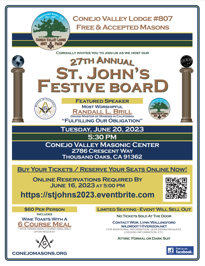 27th Annual St. Johns Festive Board Flyer