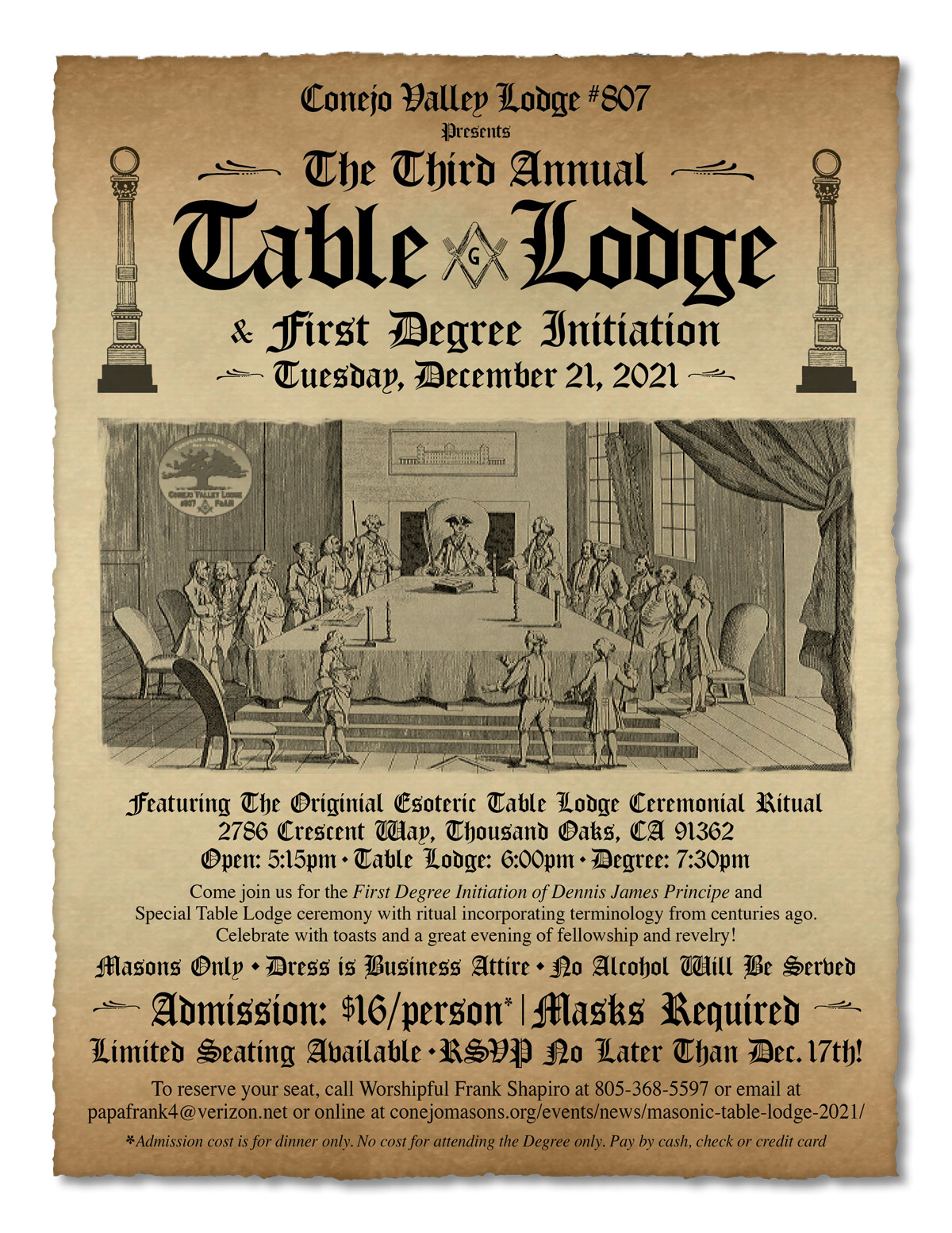 Masonic Table Lodge Flyer 2021